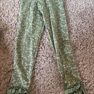 Matilda Jane Girls Green Flower Leggings